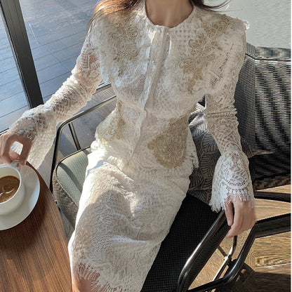 Minority Fashion Socialite White Lace Suit Female