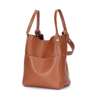 Original Fashion One-shoulder Soft Leather Bucket Bag