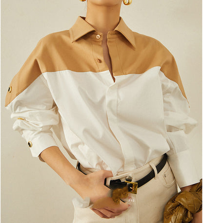 Women's French-style High-grade Color Matching Shirt