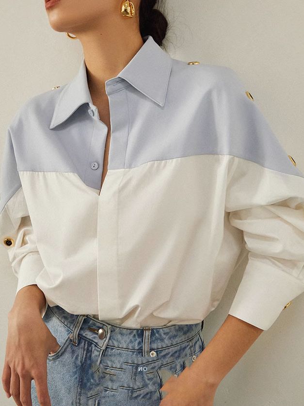 Women's French-style High-grade Color Matching Shirt