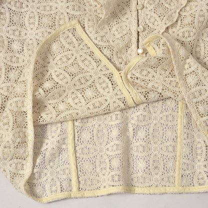 Chemise à manches longues pour femmes, Style français doux, broderie de feuilles de Lotus, dentelle, crochet, fleur