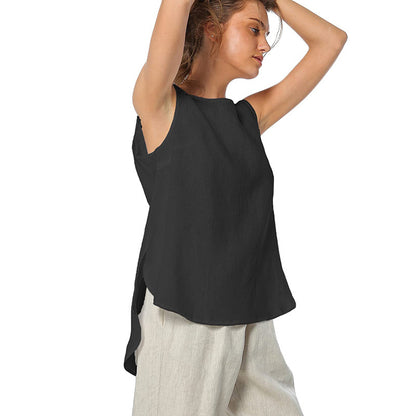 Pure Linen Vest Women's Clothing Special-interest Design