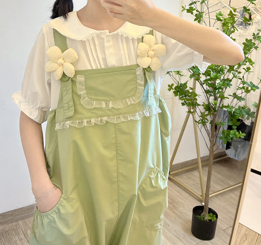 Chemise japonaise mignonne et ample avec oreilles de lapin, haut à manches courtes