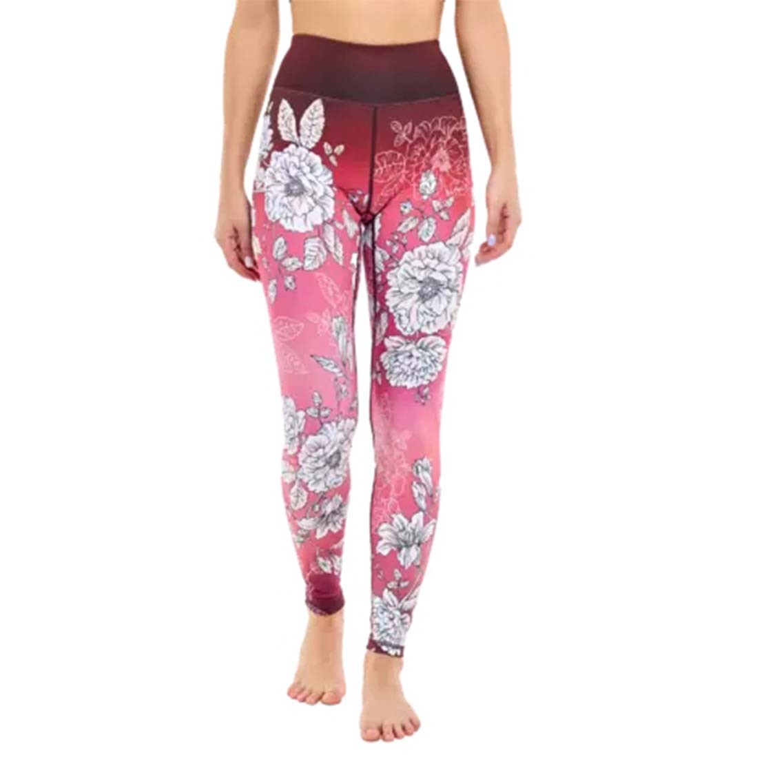 Conjunto estampado floral Pantalones de yoga Ropa de entrenamiento de Pilates