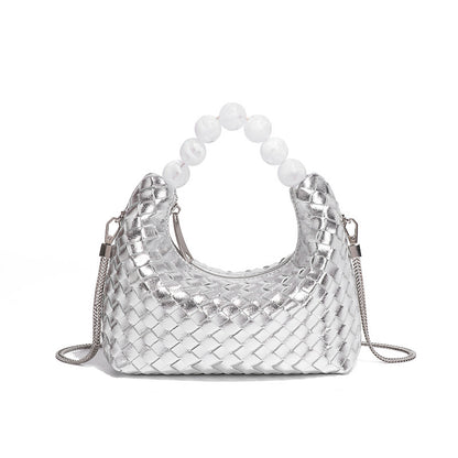 Bolso de mano de perlas de estilo sencillo para mujer