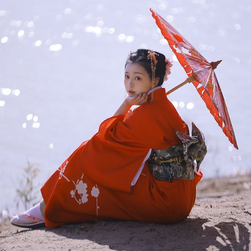 Vestido de fiesta anual tradicional japonés para niñas de Kyoto