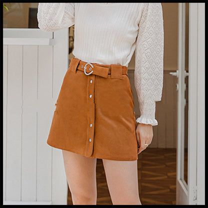 Casual Skirt Slim Camel