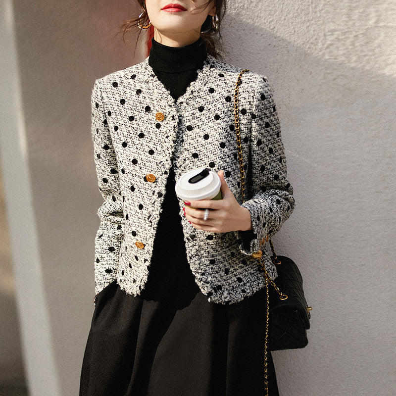 Fashionable Elegant Tweed Coat For Women