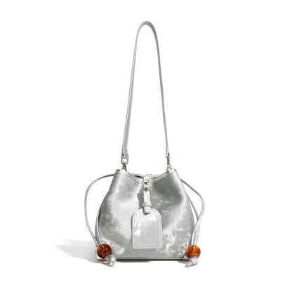 New Chinese Satin Leather One-shoulder Crossbody