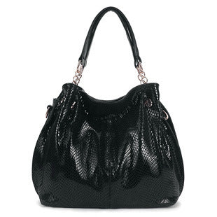 European And American Fashion Large-capacity Snake Print Shoulder Handbag