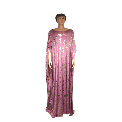 Ethnic Style Swing Dress Bronzing Robe