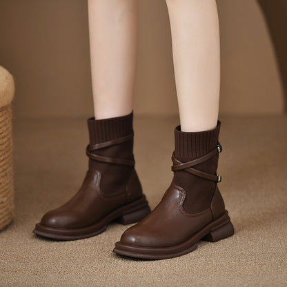 Botas Martin de punto con plataforma retro para mujer