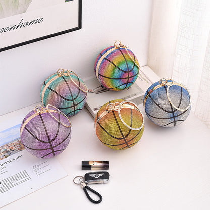 Colorful Basketball Dinner Bag Round Full Diamond