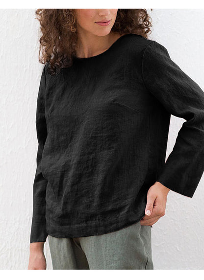 Linen And Cotton Niche Casual Bottoming Shirt