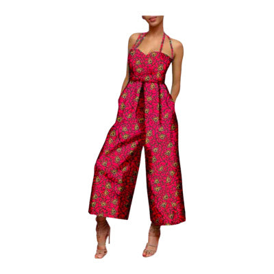 African Women's Sleeveless Cotton Jumpsuit