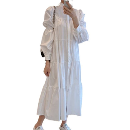 Women's Fashion Puff Sleeve Shirt Dress