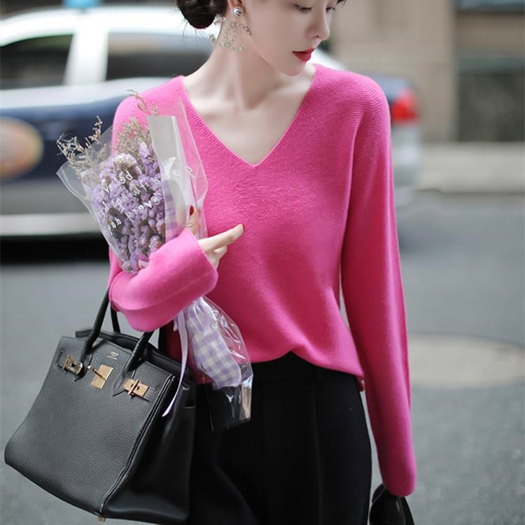 Women's Fashion Seamless All-in-one Peach Collar Wool Top